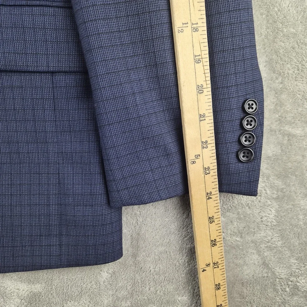 Jos A Bank Signature Collection Blazer Mens 44S Blue Wool Tailored Fit Jacket